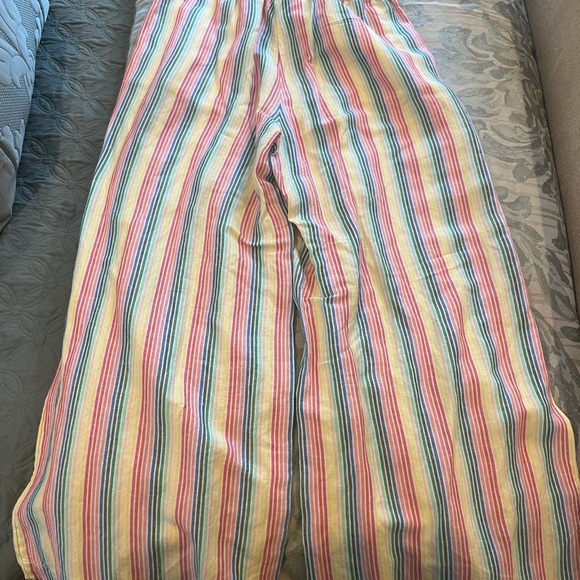 Loft Fluid Wide Leg Crop Pants in Stripe | Rainbow Stripe Pants - Picture 6 of 6